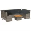vidaXL 7-tlg. Garten-Lounge-Set mit Kissen Grau Poly Rattan Produktbild-Vorschau 1