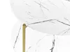 A close-up view of a modern side table with a marble-look top and a gold metal leg. Náhled obrázku produktu