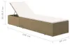 Lettino prendisole in poly rattan marrone e bianco crema Anteprima dell’immagine prodotto 8