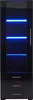 A black high-gloss display cabinet with blue LED lighting and three drawers. Anteprima dell’immagine prodotto