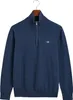Gant Halbzip-Pullover dunkelblau Baumwolle normale Passform Produktbild-Vorschau 15