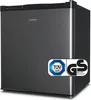 A gray Medion mini refrigerator with two certification logos on the lower right. Produktbild-Vorschau