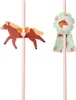 Papierstrohhalme 19cm mit Pferde Topper 6er Set Pink / Produktbild-Vorschau 4
