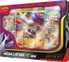 A Pokémon TCG Mega Latias EX Box with trading cards and booster packs visible. Produktbild-Vorschau