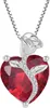 Herz Kette Damen 925 Silber Geburtsstein Anhänger Rose Produktbild-Vorschau 1