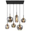 Pendelleuchte, Metall, Schwarz-matt, Glas Rauchfarbe, L 80 Produktbild-Vorschau 6