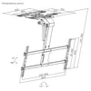 A technical diagram showing the dimensions and angles of a ceiling TV mount. Náhľad obrázku produktu