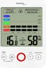 A digital thermometer and hygrometer displaying temperature and humidity readings. Produktbild-Vorschau