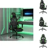 vidaXL Gaming-Stuhl mit Massage & Fußstütze Schwarz & Grün Produktbild-Vorschau 1