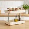WELLHAUS - Organizador de cocina de 2 niveles, color beige, Vista previa de la imagen del producto 6