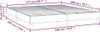 A diagram of a bed frame with dimensions indicated by purple lines and text. Produktbild-Vorschau