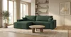 CORNERO Ecksofa mit schlaffunktion VIENNA links grün Cord Produktbild-Vorschau 4