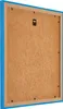 The back of a blue picture frame with a brown backing board. Produktbild-Vorschau