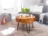 WOHNLING Couchtisch Sheesham Massivholz / Metall 60x44,5x60 Produktbild-Vorschau 2