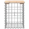A front view of a gabion bench with a wooden top. Produktbild-Vorschau