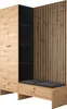 A modern hallway furniture set with a wardrobe and a bench with a slatted wall panel. Náhled obrázku produktu