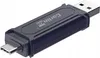A dark blue USB adapter with a USB-C connector on one end and a USB-A connector on the other. Produktbild-Vorschau