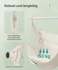 Close-up marketing image of a cream-colored hanging chair with detailed close-ups of its sturdy construction. Náhled obrázku produktu