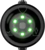 A close-up view of a black circular device with green lights and icons representing a heart, swimming, and downloading. Náhled obrázku produktu