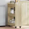 Skříňka s kolečky Sonoma dub 60x22x79 cm materiál na bázi Náhled obrázku produktu 2