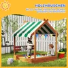Outsunny Sandkasten mit Dach, Sandkiste Holz mit Sitzplatz Produktbild-Vorschau 4