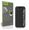 A product package for screen protectors is shown next to a representation of a smartphone with screen protectors applied. Produktbild-Vorschau