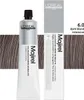A product shot of L'Oréal Majirel hair dye tube and its packaging, with swatches of the hair color. Náhled obrázku produktu