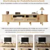 A product image showing a wooden TV stand with drawers and doors, along with descriptive text and three lifestyle shots of the TV stand in different room settings. Anteprima dell’immagine prodotto