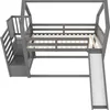 A gray bunk bed with stairs and a slide, shown from a high angle. Podgląd zdjęcia produktu