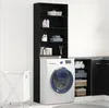 Möbel Waschmaschinenschrank Schwarz Eiche 64x24x190 cm Produktbild-Vorschau 1