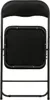 A black folding chair is shown from the front against a white background. Voir les images du produit
