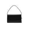 A black clutch bag is shown from the back against a white background. Produktbild-Vorschau