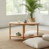 Beistelltisch Oval Eiche 2 Ablagen 70x44 cm Sofatisch Produktbild-Vorschau 5