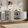 Merax Sideboard Kommode mit 4 Türen, ovale Anrichte mit Produktbild-Vorschau 3