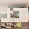 Lit superposé blanc avec armoire et tiroirs 1277 Voir les images du produit 3