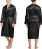 Herren Satin Robe Kimono Morgenmantel Langer Bademantel Produktbild-Vorschau 2