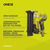 A yellow and black cordless nail gun is shown against a bright yellow background, with German text describing its features. Anteprima dell’immagine prodotto