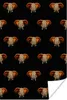 MuchoWow® Poster Elefant - Muster - Orange 120x180 cm - Produktbild-Vorschau 1