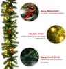 COSTWAY 270cm vánoční girlanda se 100 teplými bílými LED Náhled obrázku produktu 4