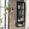 osoltus Wandschrank Riffelglas Stahl Regal cube Schwarz Produktbild-Vorschau 7