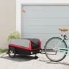 vidaXL Fahrradanhänger Schwarz und Rot 45 kg Eisen Produktbild-Vorschau 2