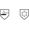 Two safety icons on a white background. Produktbild-Vorschau