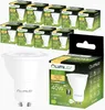 A collection of product packaging for LED light bulbs, with one bulb displayed separately in the foreground. Produktbild-Vorschau