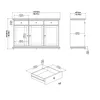 Technical drawings and dimensions of a sideboard. Produktbild-Vorschau