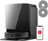 A robot vacuum cleaner and its accessories are displayed against a white background. Produktbild-Vorschau
