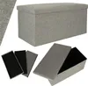 A product image showing a large grey storage ottoman and its components. Podgląd zdjęcia produktu