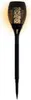 A black solar-powered garden light with an LED flame effect. Produktbild-Vorschau