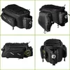 A collage of four images showing different angles of a black bicycle bag. Anteprima dell’immagine prodotto