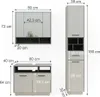 Badmöbel-Set Vicco Beatrice Grau 3 Teile, mit Hochschrank, Produktbild-Vorschau 7