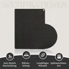 A black induction hob protector mat with a geometric pattern, shown with feature icons and text below. Anteprima dell’immagine prodotto